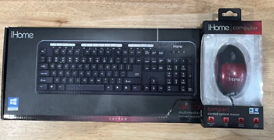 iHome Wired Full Size Multimedia Desktop Keyboard USB Connection with Mouse. - Image 1 of 4
