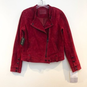 blank nyc red leather jacket