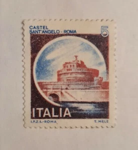 francobollo italia serie castelli da 5 lire mnh** castel sant'angelo roma - Foto 1 di 2