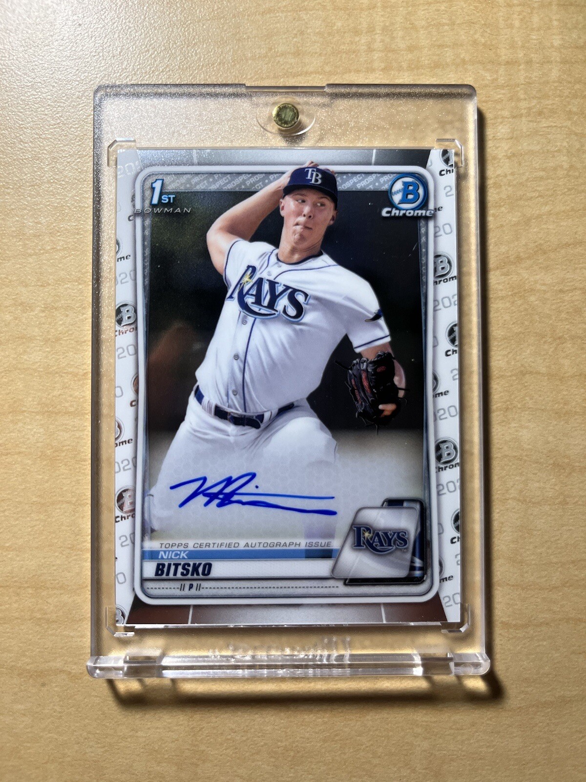 2020 Bowman Chrome Draft Nick Bitsko 1st Prospect Auto Autograph #CDA-NB Rays