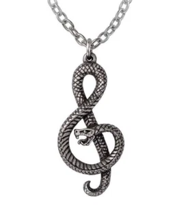 Playing The Devil's Tune Pendant Necklace, Music Snake, Gothic, Alchemy England - Picture 1 of 4