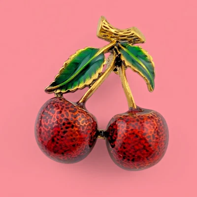Broche de cerezas silvestres alfiler de solapa bayas fruta cottagecore alfiler de cereza N1 Foto 1 de 4
