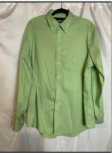 Camisa de Vestir Lauren Ralph Lauren 17.5 34/35 Verde LS Etiqueta Negra Calce Elástico - Imagen 1 de 11