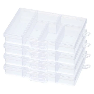 4 Pcs 4.7x3.4x1 Nail Charm Organizer 6 Grids Craft Transparent Foto 1 de 4