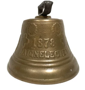 Vintage 1878 Saignelegier Chiantel Fondeur Schweizer Ziege Kuh Glocke 3 1/4" Messing Glocke - Bild 1 von 2