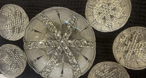 Antique American Brilliant Period Cut Crystal 6 Pc Berry Bowl Set (c. 1880–1910) - Picture 1 of 23