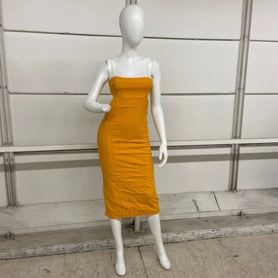 MAEVE By Anthropologie Dafni Cutout Linen Midi Dress Women's Size S - Image 1 of 4