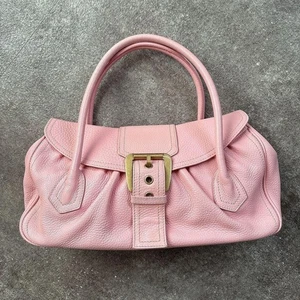 Bolso de Mano CELINE Grande Shoekett Cuero Guijarro Rosa Latón Hebilla Usado con Bolsa para el Polvo - Imagen 1 de 15