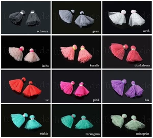 Colgante De Borlas De Tul 25 Mm Elección De Color Pompones, QT5 - Imagen 1 de 13