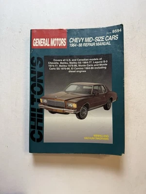 Diagramas de cableado del motor manual de reparación de servicio Chevy Chevelle El Camino 1964-1988 Foto 1 de 4