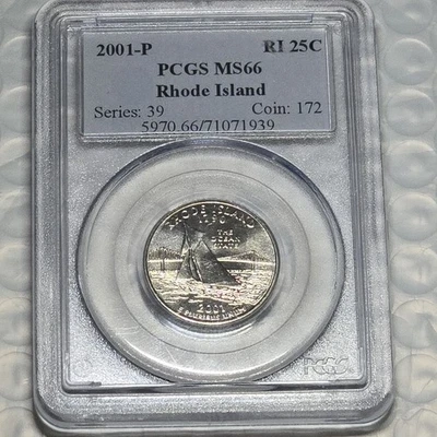 2001-P PCGS MS66 Rhode Island State Quarter Business Strike 25C - Image 1 of 2