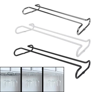 Hanging Wine Glass Cup Rack Shelf Holder Hanger Organizer Under Cabinet Storage - Picture 1 of 10