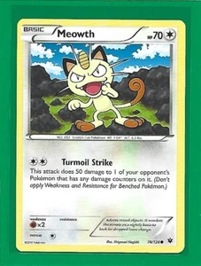 Pokémon TCG XY Fates Collide Meowth #74/124 Regular Common - Picture 1 of 2