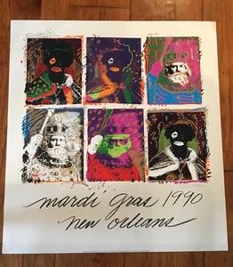1990 Mardi Gras King of Carnival Poster Richard Thomas Signed 2119/5000 Unframed - Picture 1 of 4