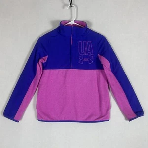 Under Armour UA Girls Phenom Fleece ½ Snap Pink Purple Pullover Youth Size Large - Picture 1 of 12