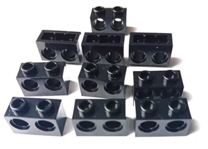 10x New Black Lego Technic Brick 1x2 part 32000 - Picture 1 of 1