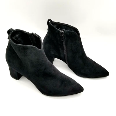 Botín AGL para mujer con muesca en gamuza negra tacón bloque EE. UU. 5 EUR 35  Foto 1 de 4