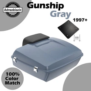 Advanblack Gunship Gray Rushmore Chopped Tour Pack For Harley/Softail 97 - Picture 1 of 13