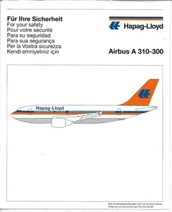 Safety Card - Hapag-Lloyd - A310 300 - our ref Style B (S4765) - Picture 1 of 1