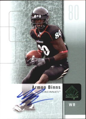 B3818- 2011 SP Authentic Autographs #33 Armon Binns E Auto SAMPLE PIC - Image 1 of 2