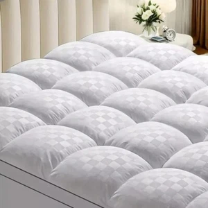 Extra Thick Quilted Mattress Topper Cooling Soft Deep Pocket 8–21" – All Sizes - Picture 1 of 8