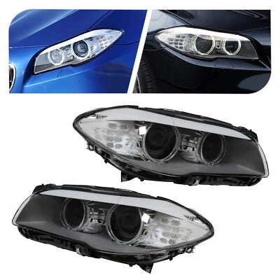 Xenon Headlights Pair For 2011-2013 BMW 5 series F10 550i 535i 528i LH+RH Side - Image 1 of 4