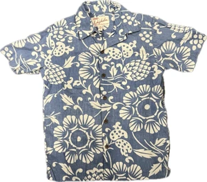Kalaha Hawaiian Floral & Pineapple Aloha Button Up Shirt Youth Size 8 Yrs - Picture 1 of 2