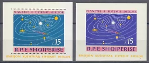 Albania 1964 MNH Mi Block 27-28 Sc 786 Perf & Imperf. Planets, Solar system ** - Picture 1 of 2