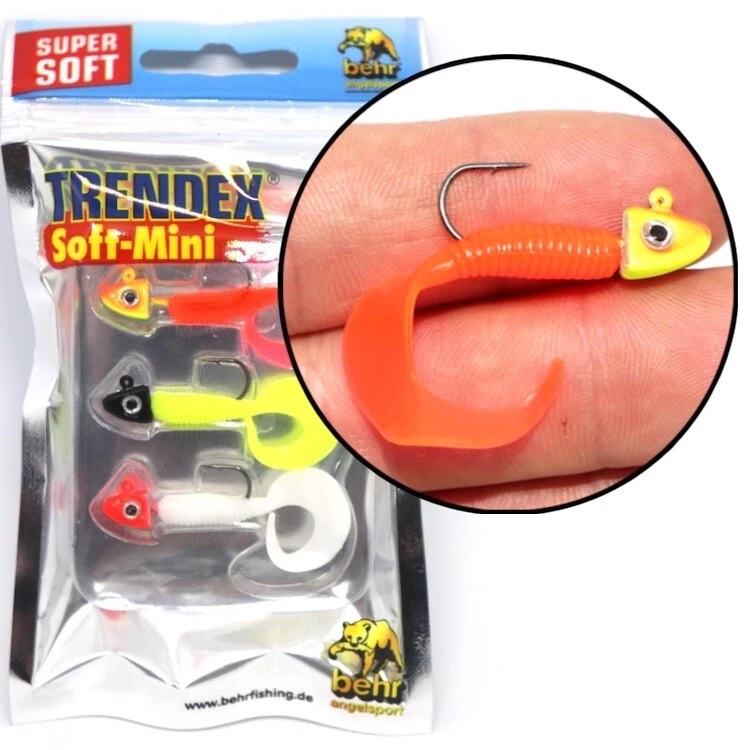 Soft Mini Twister Set 3st. Jigkopf Set |Forelle Barsch Gummifisch Hecht Zander - Bild 1 von 1