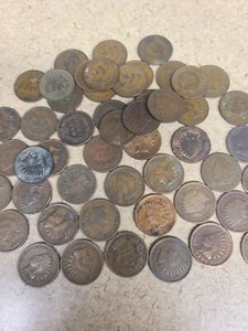 INDIAN HEAD CENT PENNY COINS 50 COINS EACH LOT!! All Full Date - Picture 1 of 4