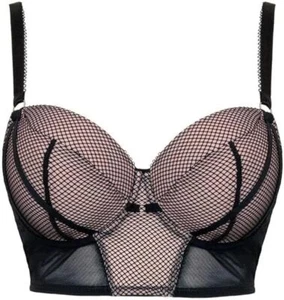 NWOT Curvy Kate Gin Fizz Longline Bra - Black/Blush - 32GG UK/ 32J US - Picture 1 of 5