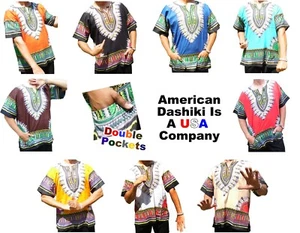 Mens Dashiki Shirt by American Dashiki, 'Free' Size - Picture 1 of 41