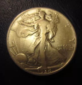 1938 D Walking Liberty Half Dollar - schöne Erhaltung - ungeprüft - zirkuliert - ungradiert - Bild 1 von 4