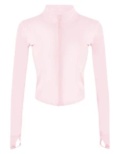 Women's Full Zip Seamless Workout Jacket Running Yoga Slim Fit Track Jacket P... - Picture 1 of 8