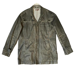 Monton Jacket Adult XXL 2X Streetwear Urban Waxed Denim Coat Vintage Y2K EUC - Picture 1 of 13