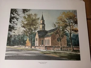 Sammlerstück WILLIAMSBURG Druck Burton Parish Church RC Moore - Bild 1 von 3