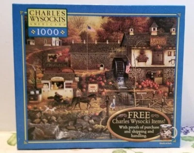 Charles Wysocki OLDE BUCK’S COUNTY 1000 Piece Jigsaw Puzzle NEW Hasbro - Image 1 of 3