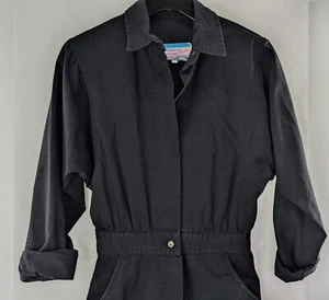 Vintage 80s Black Santa Cruz San Francisco LS Jumpsuit Romper SM | 240920 - Picture 1 of 7