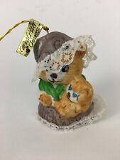 Jasco Caring Critter Chimers Ornament Bisque Porcelain Mama Cat Kitten 3”