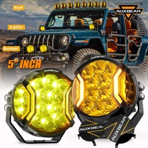 Auxbeam 5" Amber LED Side Shooter Spot Beam DRL Driving Offroad Light For Jeep - Picture 1 of 12
