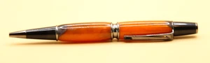 Handmade Patrizio Twist Pen - Gun Metal - Orange and Black Resin - Picture 1 of 4