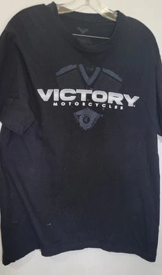 Camiseta Negra Genuina Victory Motorcycles Duluth EE. UU. Motor Bicicleta Grande para Adultos Foto 1 de 3