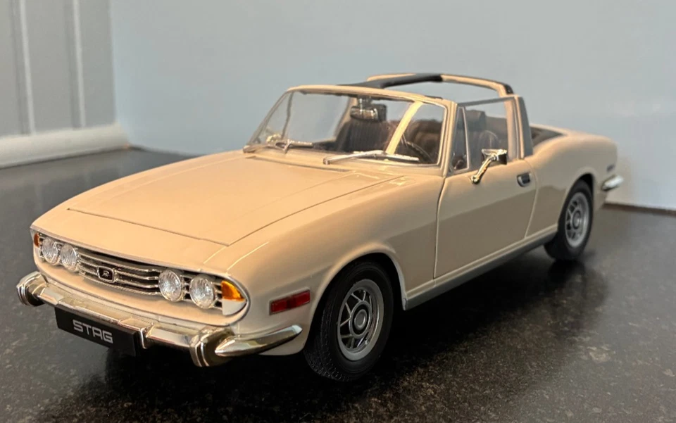 Jadi 1:18 Scale - JM-98111 White Triumph Stag Open Convertible  - No Box - Image 1 of 4