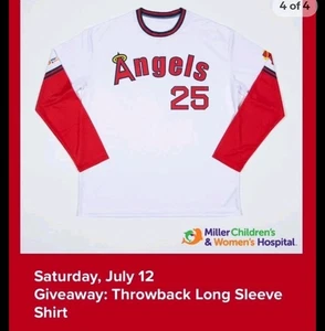 Los Angeles Angels Baseball Throwback Long Sleeve Shirt XL SGA Giveaway 7/12/25 - Picture 1 of 7