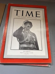 Magazine Time. King Boris III of Bulgaria. No Label. January 20, 1941 - Picture 1 of 1
