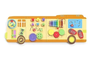 Bus Activity Wall Busy Board Panels Montessori Sensory Toy Toddler Learning $130 - Picture 1 of 12