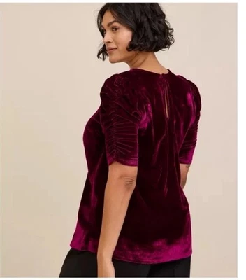 Camisa de terciopelo tórrido manga acanalada para mujer talla grande 5X vacaciones etiquetas nuevas Foto 1 de 4