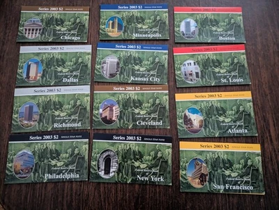 2003 BEP $2 Star Note District Set All Low Serial Numbers - Image 1 of 4