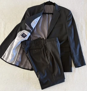 Men’s Charles Tyrwhitt Wool Suit Slim Fit 2 Button Dual Vent Charcoal Gray 44R - Picture 1 of 16