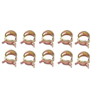 6mm 1/4 Vacuum Spring Clip Action Fuel Oil Hose Line Metal Steel Clamps X10 Pcs - Picture 1 of 4